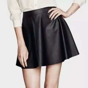 H&M Divided Women's Skater Black Vegan Leather Mini Skirt Size 6